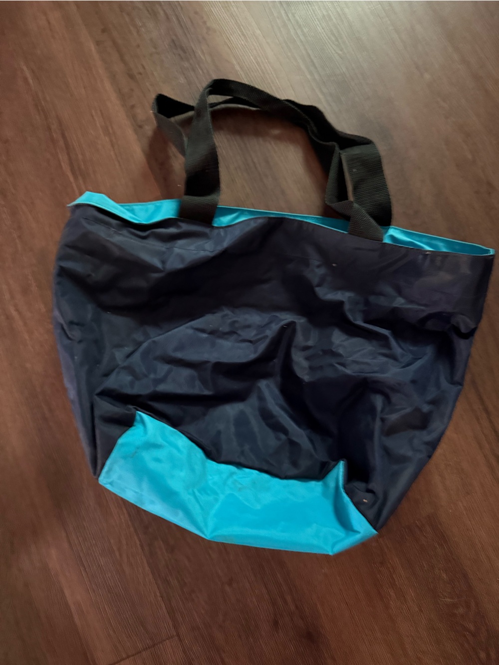 Reversible Black and Teal Tote Bag
